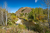 USA, Idaho, Big Wood River im Herbst bei Sun Valley