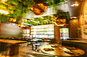Cafe interior, blurred motion