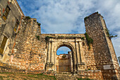 Ruins of the Monastery of San Francisco in the Colonial City of Santo Domingo, Dominican Republic. Built from 1508 to 1560 A.D. The first monastery built in the Americas. UNESCO World Heritage Site of the Colonial City of Santo Domingo.