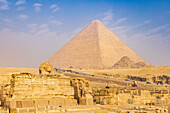 Giza, Cairo, Egypt. The Great Pyramid at Giza, also known as the Pyramid of Khufu.