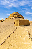 Wadi al Hitan, Faiyum, Egypt. Small building along the interpretive trail at Wadi el-Hitan paleontological site. (Editorial Use Only)