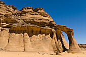 Tin Ghalega rock formation, Red Rhino Arch. Wadi Teshuinat, Akakus, Fezzan, Libya