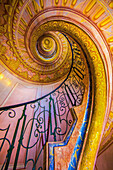 Europe, Austria, Melk. Spiral staircase in the Monastery of Melk.