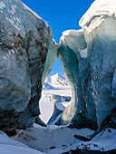 Serac, glacier Fridtjovbreen. Landscape in Van Mijenfjorden National Park, (former Nordenskiold National Park), Island of Spitsbergen.