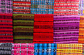 Traditional woven textiles for sale. Totonicapan, Guatemala.