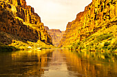 USA, Arizona, Grand Canyon National Park. Colorado River and cliffs.