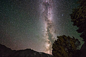 USA, Wyoming. Milky Way photograph of Absaroka Mountains near Cody.
