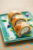 Pike-perch strudel with Parma ham