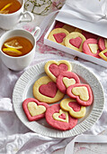 Heart biscuits for Valentine's Day