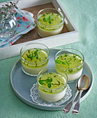 Yoghurt and mint panna cotta