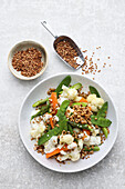 Steamed vegetables with buckwheat