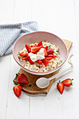 Bircher muesli with strawberries and yoghurt