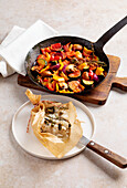 Cod parcels with roasted vegetables