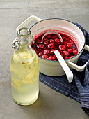 Raspberry syrup and lemon-ginger syrup