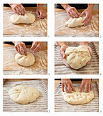 Preparation of a flatbread in six steps