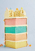 Rainbow layer cake with buttercream