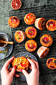 Juicy blood orange muffins