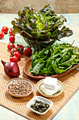 Ingredients for a dandelion salad