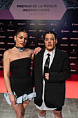 Tanxugueiras is a Galician folk trio formed in 2016 by Aida Tarrío and twin sisters Olaia and Sabela Maneiro, on the red carpet at MIN Independent Music Awards 2024, Zaragoza, Spain