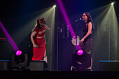 Fillas de Cassandra, Galician musical duo formed in 2022 by María SOA and Sara Faro, perform live at the MIN Independent Music Awards 2024, Zaragoza, Spain