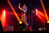 Alba Reche, winner of the awards for Song of the Year, Best Electronic Recording and Best Musical Production, performs live at the MIN Independent Music Awards 2024, Zaragoza, Spain