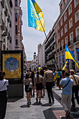 Protest gegen die russische Invasion in der Ukraine in Madrid, Spanien