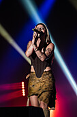 Alba Reche, winner of the awards for Song of the Year, Best Electronic Recording and Best Musical Production, performs live at the MIN Independent Music Awards 2024, Zaragoza, Spain