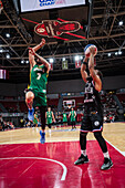 The Harlem Globetrotters perform at the Prince Felipe Pavilion in Zaragoza, Spain