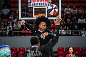 The Harlem Globetrotters perform at the Prince Felipe Pavilion in Zaragoza, Spain