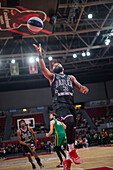 The Harlem Globetrotters perform at the Prince Felipe Pavilion in Zaragoza, Spain