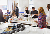 Design Professionals Working at Embroidery Studio
