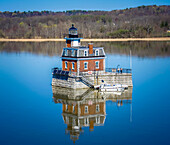 Hudson-Athens-Leuchtturm, Hudson River, New York, USA