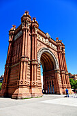 BARCELONA,SPAIN- MAY 31,2019 : Triumphal Arch of Barcelona. Triumphal Arch was built as the main gate for 1888 Barcelona World Fair by Josep Vilaseca i Casanovas.