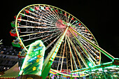 Paris. 1. Bezirk. Der Tuileriengarten bei Nacht. Kirmes am Ende des Jahres. Das Riesenrad. Die Manege.