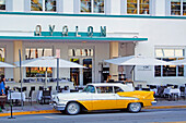 USA. Florida. Miami. Miami Beach. South Beach. Ocean Drive. Collection car parked.