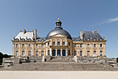 Frankreich. Seine und Marne. Vaux le Vicomte. Das Schloss von Vaux le Vicomte. Südliche Fassade.