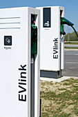 France. Seine et Marne. Coulommiers region. Schneider Electric free terminal in a shopping center.