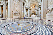 France. Paris. 5th district. The Pantheon. The Foucault pendulum. Almost empty museum. Covid period.