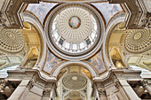 France. Paris. 5th district. The Pantheon. Ceilings and dome.