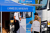 France. Seine et Marne. Melun. Airshow 2021. Air Force. Recruitment stand for young volunteers.