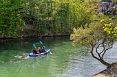 France. Val de Marne. Champigny sur Marne. Canoeing on the Marne. Watering hole island
