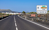 Spain,Canary Islands,Lanzarote Island,Bodegas Route in the volcanic valley of the Geria