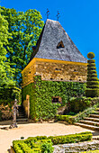 France,Perigord Noir,Dordogne,Jardins du Manoir d'Eyrignac (Historical Monument),topiary and dovecoat