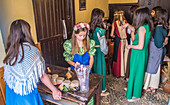 Spain,Rioja,Medieval Days of Briones (festival declared of national tourist interest),young girls in costume