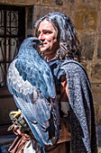 Spain,Rioja,Medieval Days of Briones (festival declared of national tourist interest),falconer and its raptor