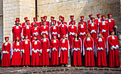 France,Gironde,Saint Emilion,Celebrations of the 20th anniversary of UNESCO's World Heritage Listing,parade of the Compagnie des Jurats (brotherhood of Saint Emilion Wines)