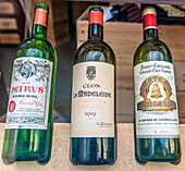 France,Gironde,Saint Emilion (UNESCO World Heritage Site),old bottles