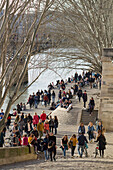 France,Paris,75,1st arrondissement,Port du Louvre,strollers,winter