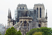 France,Paris,7,1st arrondissement,Ile de la Cite,apse of the Cathedral Notre-Dame,burnt down in April,16th 2019
