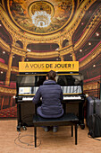 France,Tours,37,young woman playing the piano in a train station